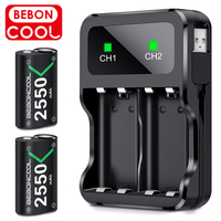 BEBONCOOL 2x2550mAh ładowalny akumulator bezprzewodowa ładowarka gamepadów do kontrolera Xbox One/Xbox One X/S/Xbox Elite 1